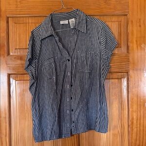 White Stag Black and White Checkered Top